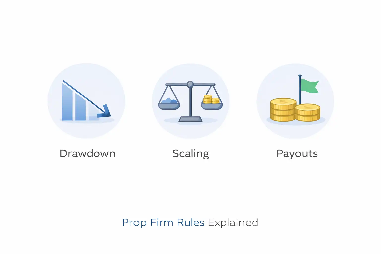 Futures prop firm rules showing drawdown, scaling limits, and payout conditions
