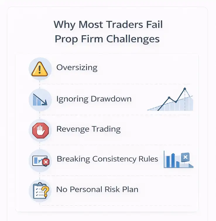 Common mistakes traders make in futures prop firm challenges
